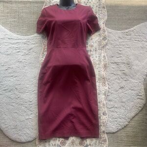 Paul Smith Maroon Midi Sheath Dress